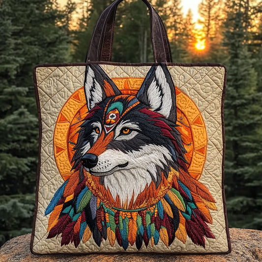 Flame Feather Wolf WN2910025CL Quilted Tote Bag