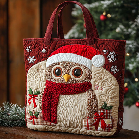 Yuletide Owl CP3010090CL Quilted Tote Bag