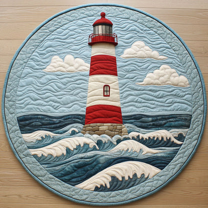 Serenity Lighthouse CW1301156CL Quilted Round Mat