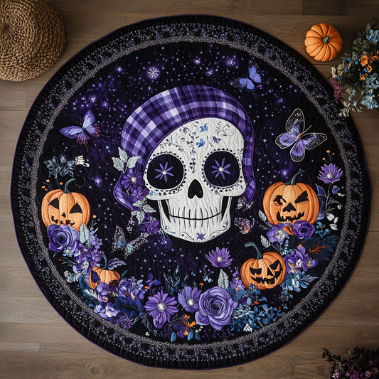 Pumpkin Skull WN1308099CL Quilted Round Mat