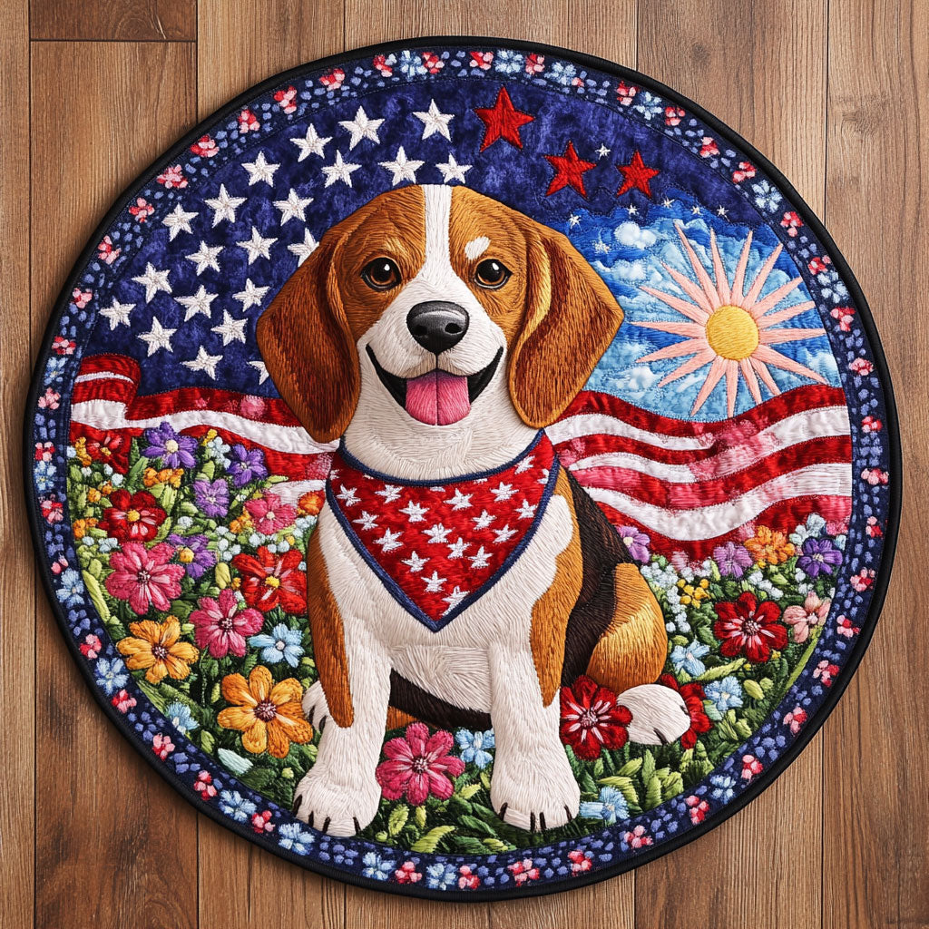 Brave Beagle WN1306024CL Quilted Round Mat