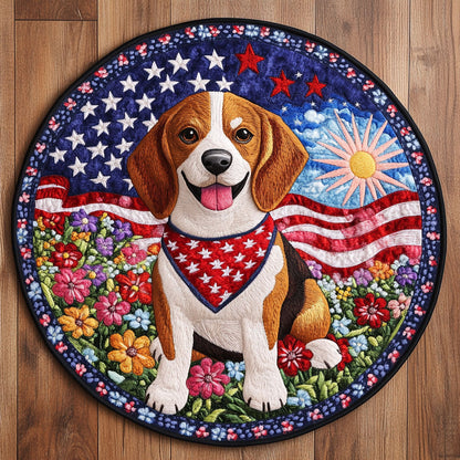 Brave Beagle WN1306024CL Quilted Round Mat