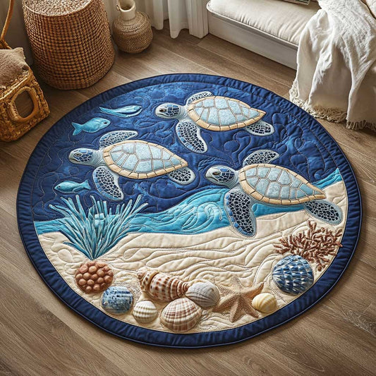 Mystic Turtle WN1403017CL Quilted Round Mat