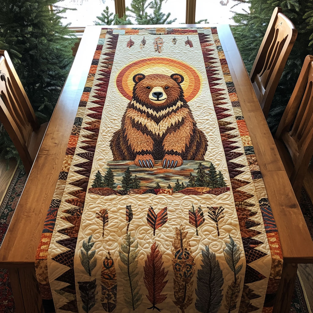 Tribal Bear Totem WJ0107029CL Quilted Table Runner