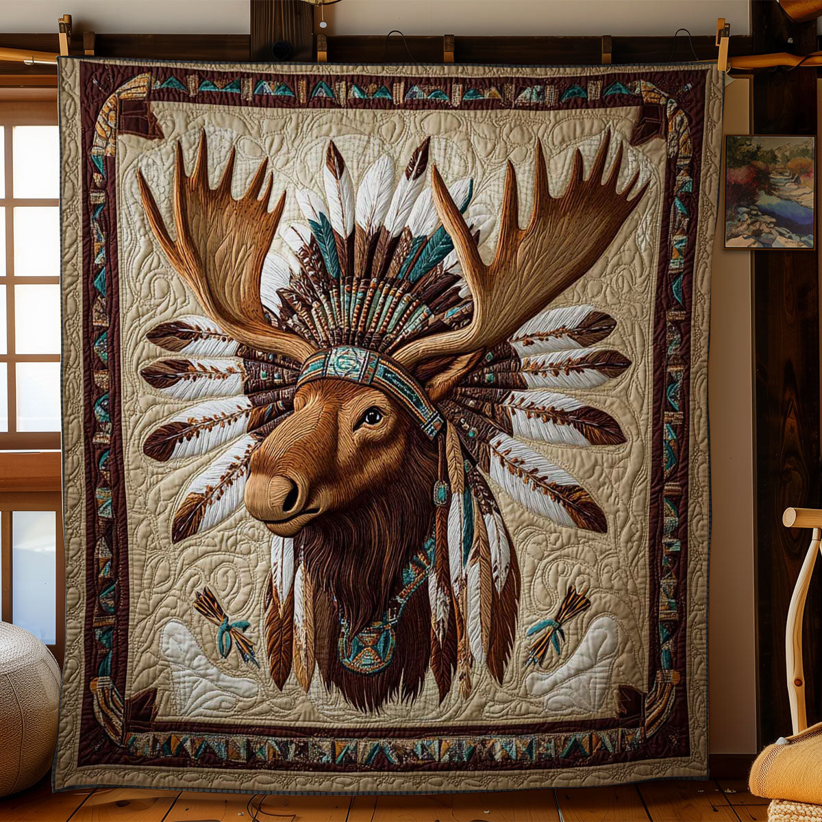 Tribal Moose WN1102034CL Quilt