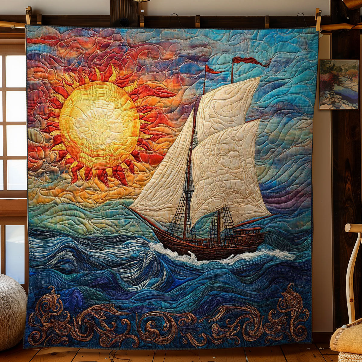 Celestial Sailboat WN0602004CL Quilt