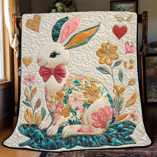 Floral Easter Rabbit WP1003010CL Quilt