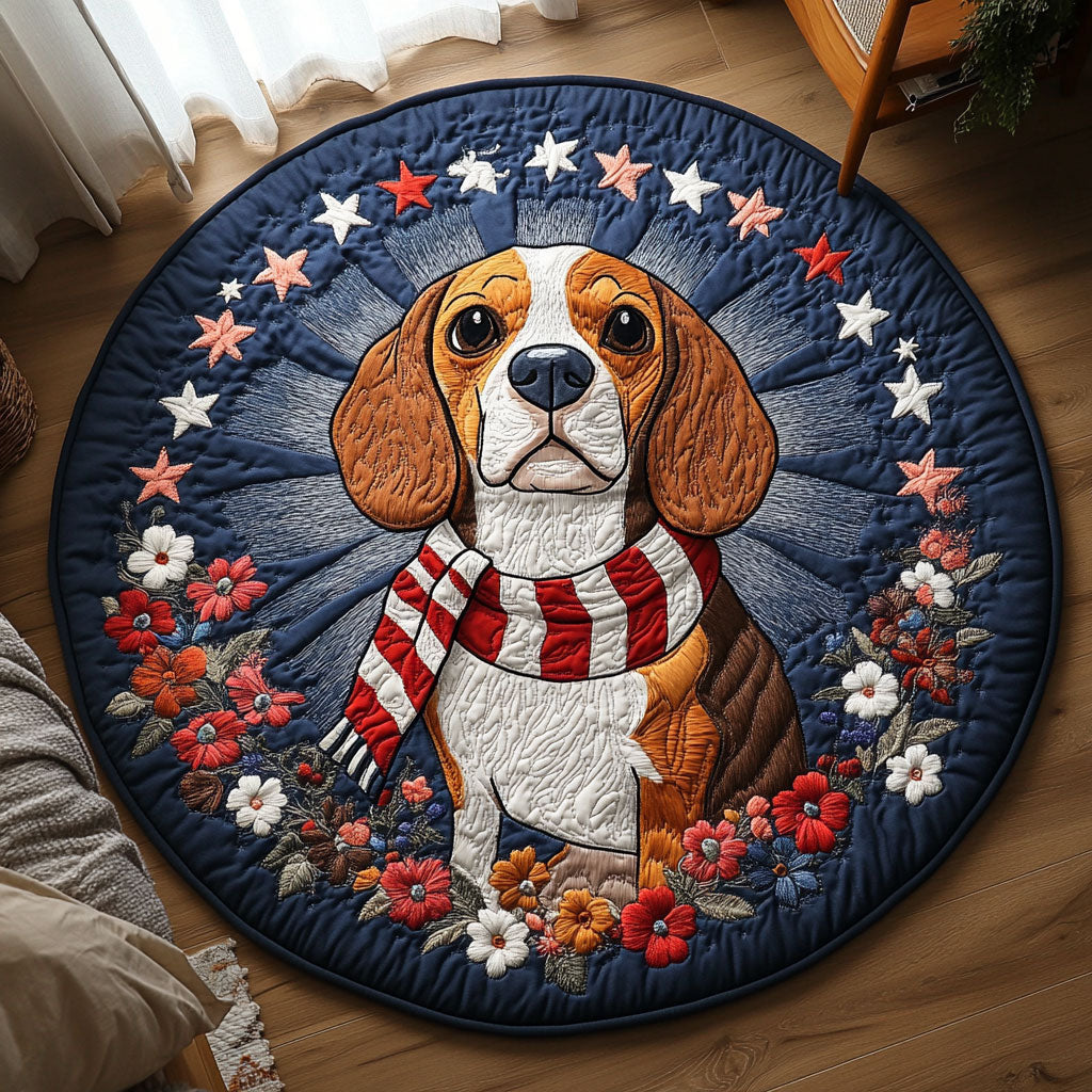 Beagle Celebration WN1306004CL Quilted Round Mat