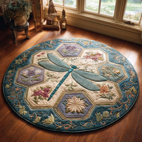Dragonfly Whisper CW0509007CL Quilted Round Mat