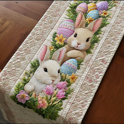 Cute Easter Bunny XR1201030CL Quilted Table Runner