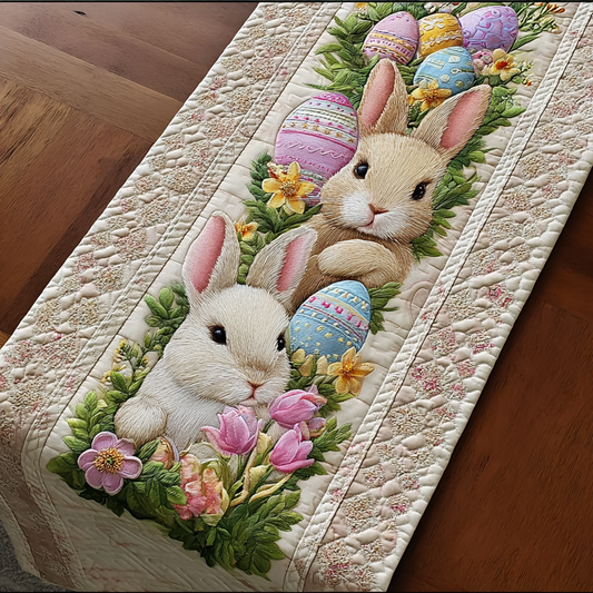 Cute Easter Bunny XR1201030CL Quilted Table Runner