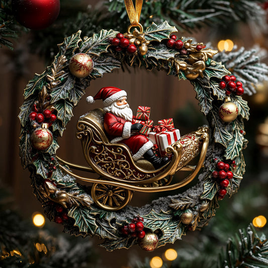 Santa Wreath CW1710041CL Christmas Ornament