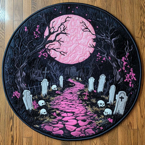 Enchanted Graveyard WN2804031CL Quilted Round Mat