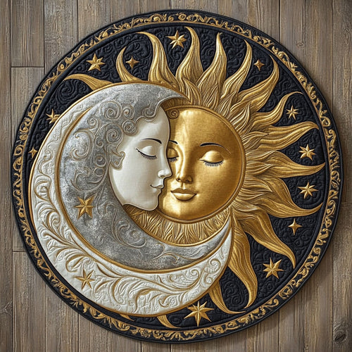 Starlit Sun & Moon KL0812019CL Quilted Round Mat