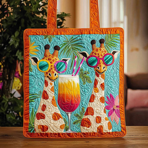 Fancy Tropical Giraffe QA0812015CL Quilted Tote Bag