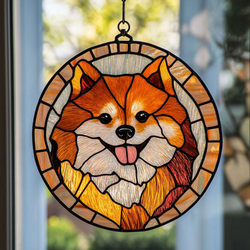 Cute Pomeranian WJ1205031CL Suncatcher