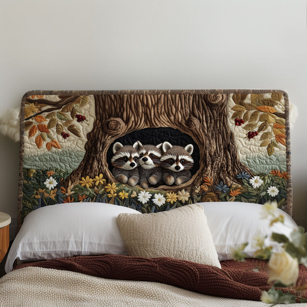 Raccoon Hideout KL0601022CL Quilted Headboard Slipcover
