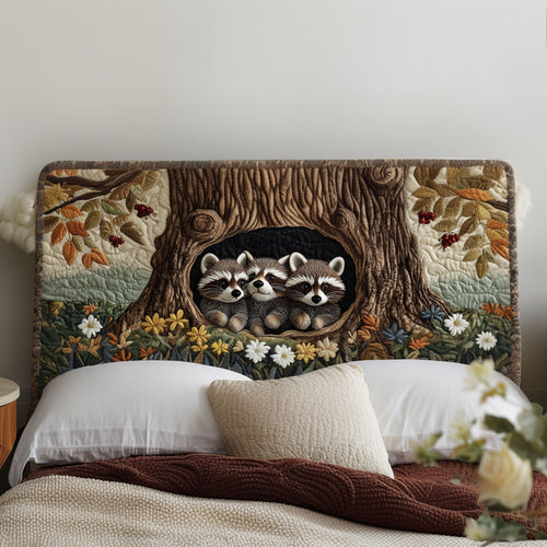 Raccoon Hideout KL0601022CL Quilted Headboard Slipcover