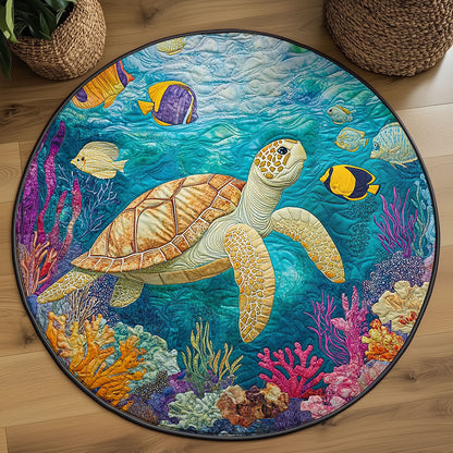Turtle Tide WJ1406051CL Quilted Round Mat