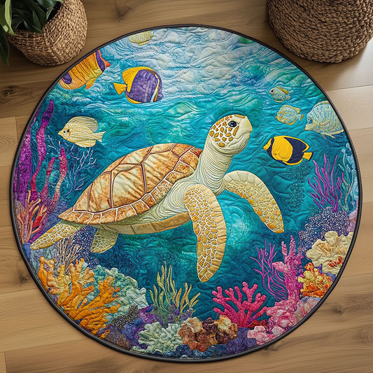 Turtle Tide WJ1406051CL Quilted Round Mat