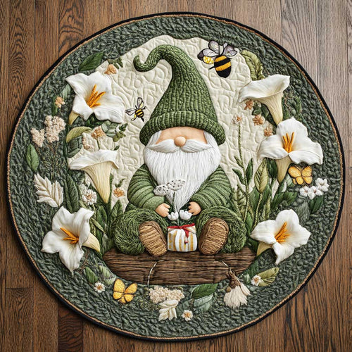Gnome Garden WN2305036CL Quilted Round Mat