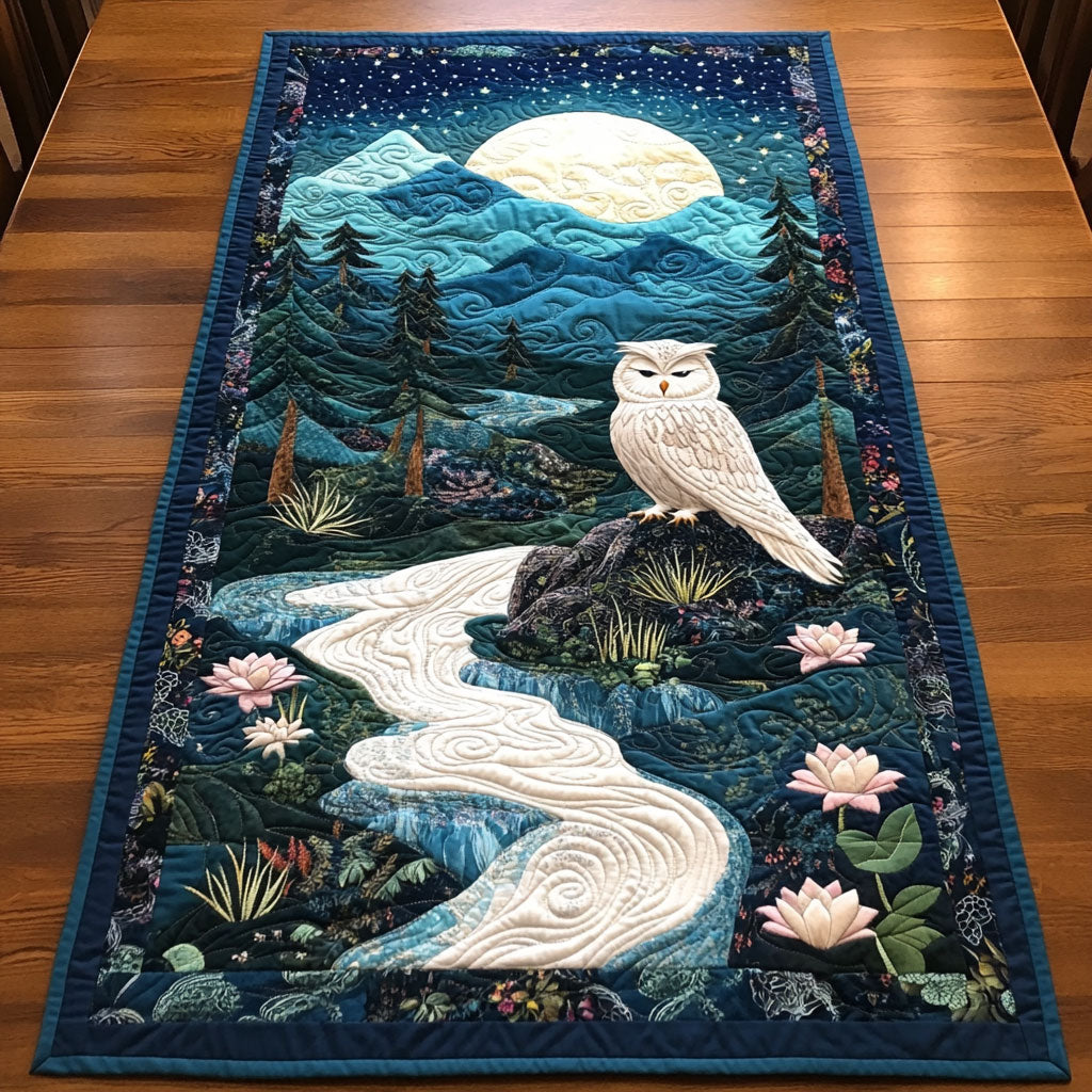 Mystical Moonlit Owl WJ2504021CL Quilted Table Runner