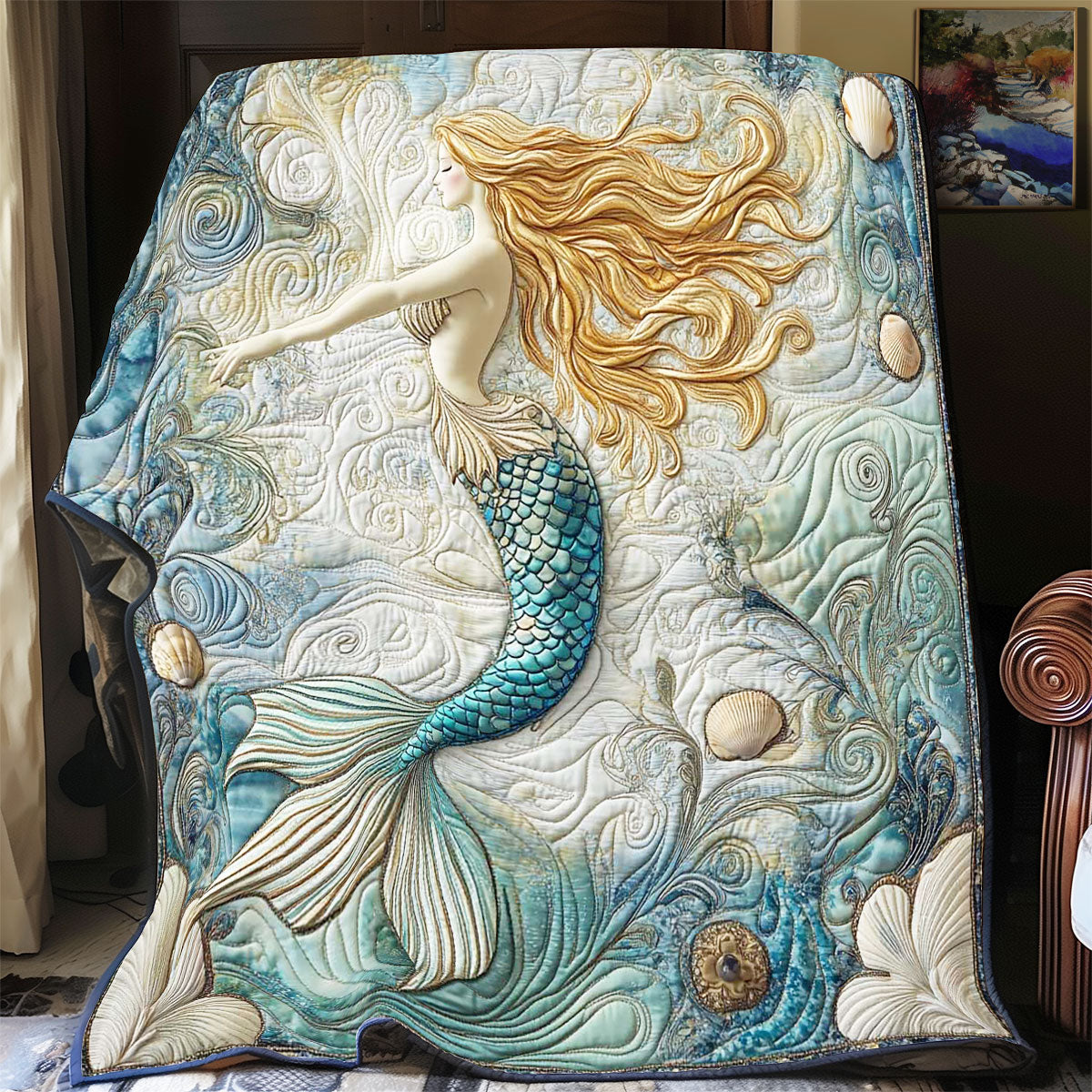 Mermaid Sea God WP0802022CL Quilt