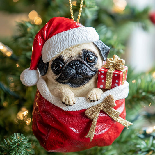 Pug Joy CP1510008CL Christmas Ornament