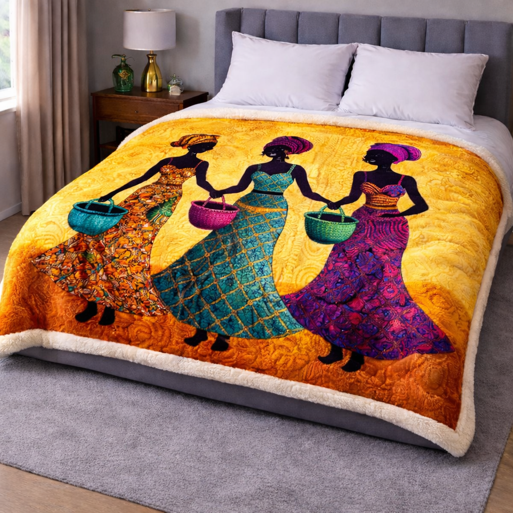 Graceful African Woman QA1002002CL Faux Fur Throw Blanket