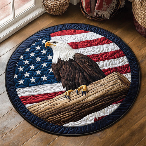 Patriotic Eagle WJ1006042CL Quilted Round Mat