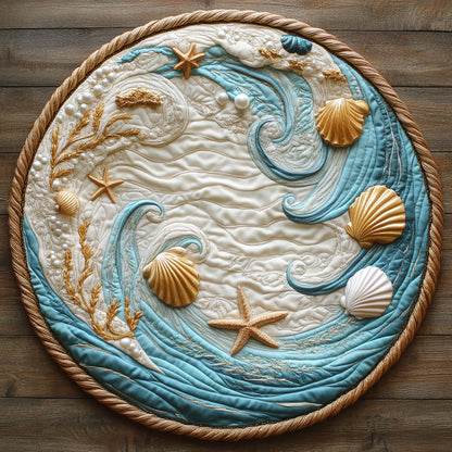 Shimmer Shells WN0808090CL Quilted Round Mat