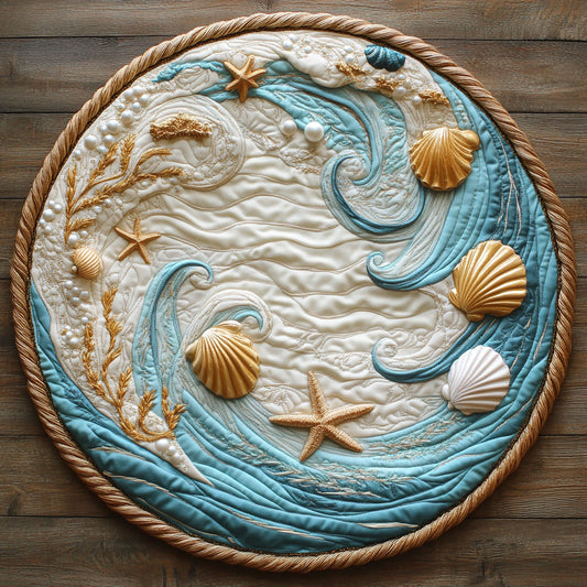 Shimmer Shells WN0808090CL Quilted Round Mat