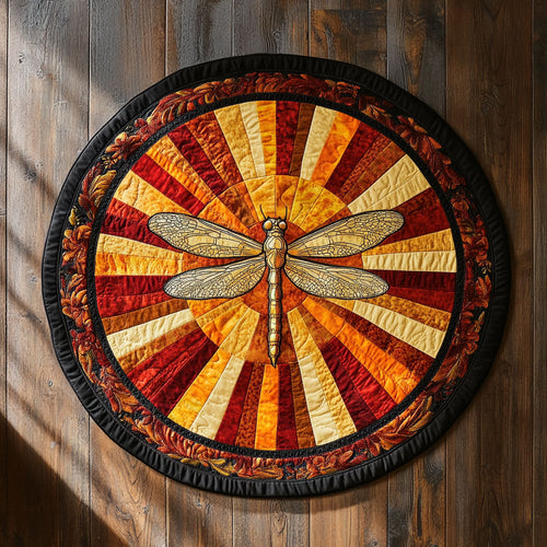 Sunflower Sky Dragonfly WN1408109CL Quilted Round Mat