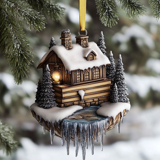 Snowfall Book Retreat WN0412052CL Christmas Ornament