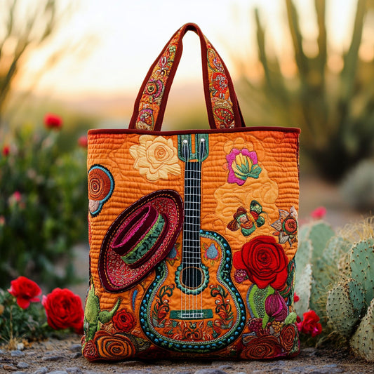 Sacred Tune Guitar WN2010054CL Quilted Tote Bag