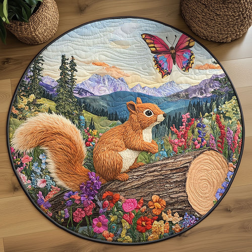 Curious Squirrel WJ1905034CL Quilted Round Mat