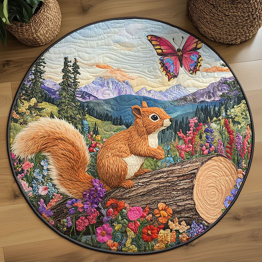 Curious Squirrel WJ1905034CL Quilted Round Mat