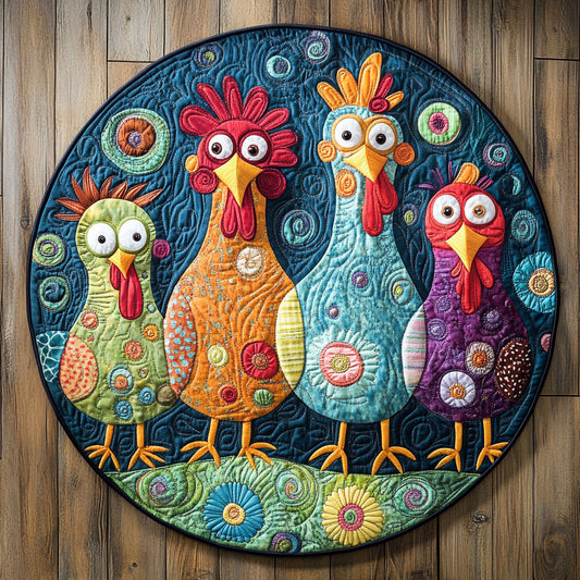 Happy Coop Days WN1406034CL Quilted Round Mat