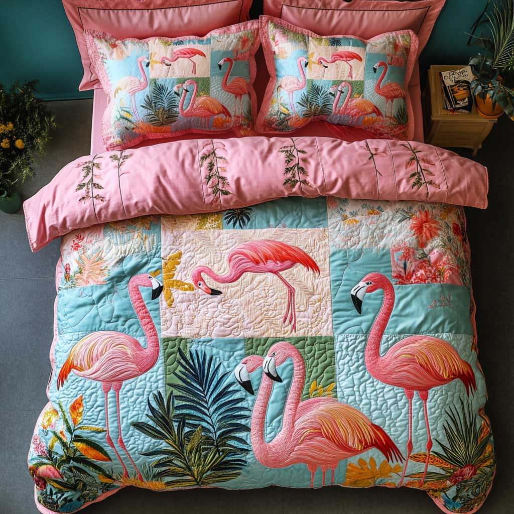 Coastal Flamingo WN1202003CL Duvet Cover Set