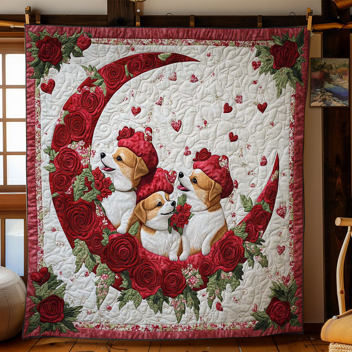 Crescent Corgi Trio WN0201009CL Quilt