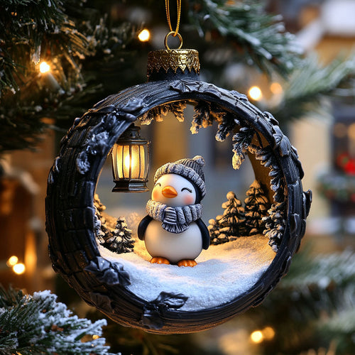 Cozy Peguin Christmas Day XK2210017CL Christmas Ornament