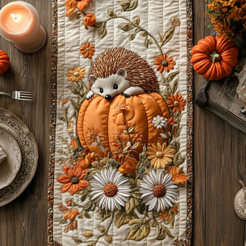 Autumn Hedgehog CW0707001CL Quilted Table Runner
