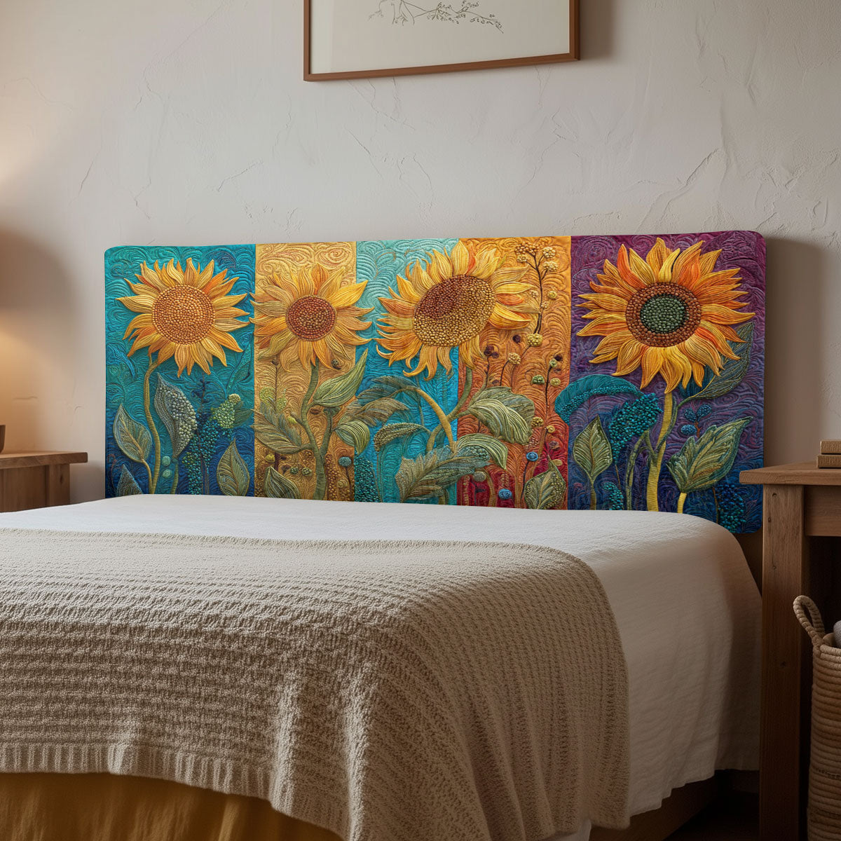 Sunflower Glow CW2912030CL Quilted Headboard Slipcover