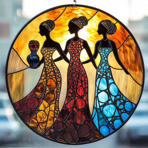Graceful African Women WN0505051CL Stained Glass Suncatcher