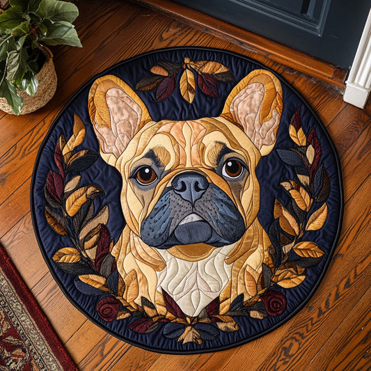 Adorable Bulldog WP2204076CL Quilted Round Mat
