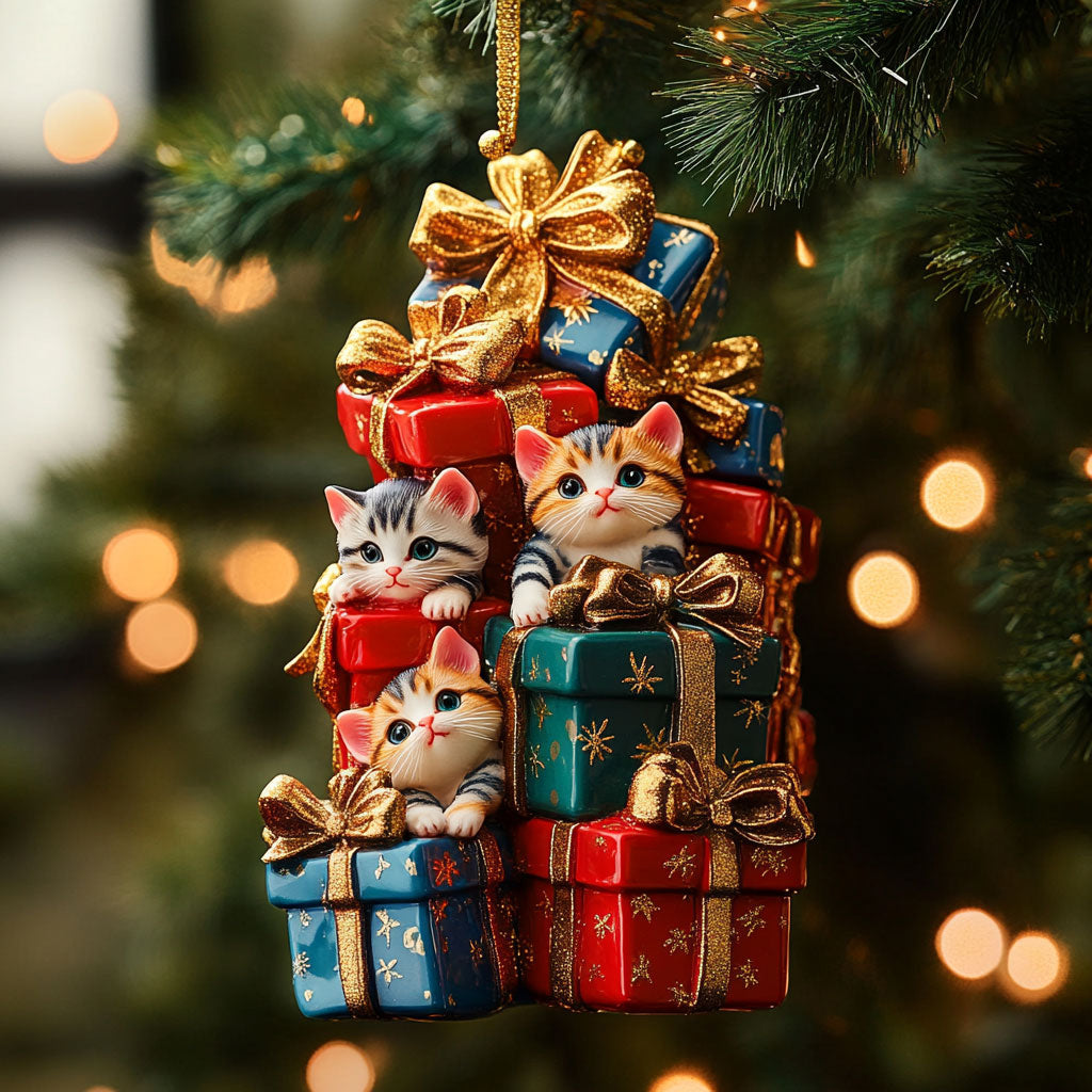 Merry Cat Gift WN0811055CL Christmas Ornament