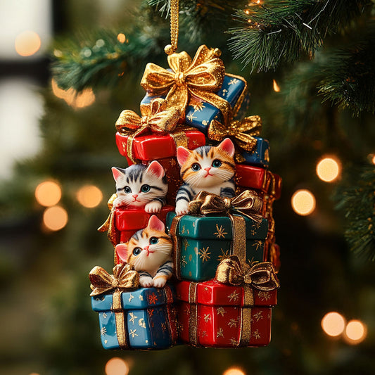 Merry Cat Gift WN0811055CL Christmas Ornament