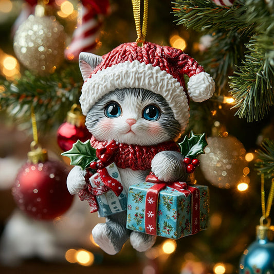 Cozy Gift Cat CW2210027CL Christmas Ornament