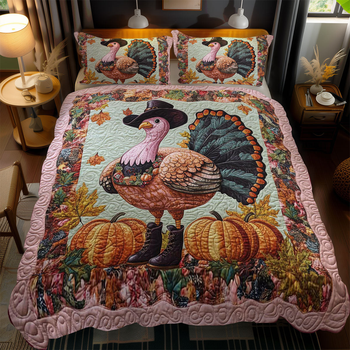 Thanksgiving Turkey Style WN0801106CL Duvet Cover Set