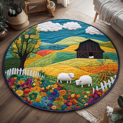 The Woolly Fence WJ2307047CL Quilted Round Mat